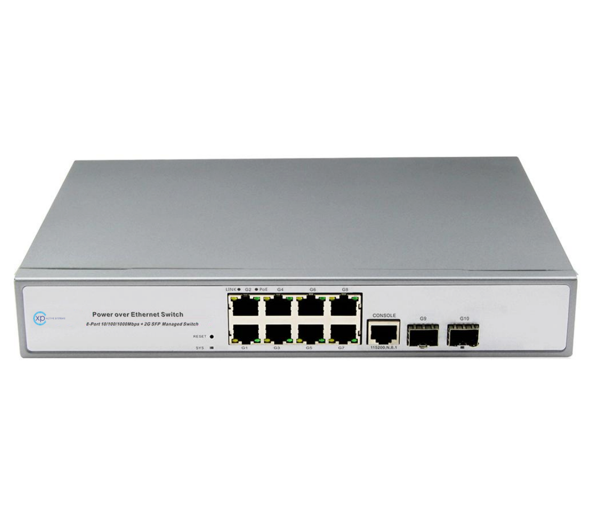 8 port 10/100/1000T + 2 port 100/1000 SFP L2...