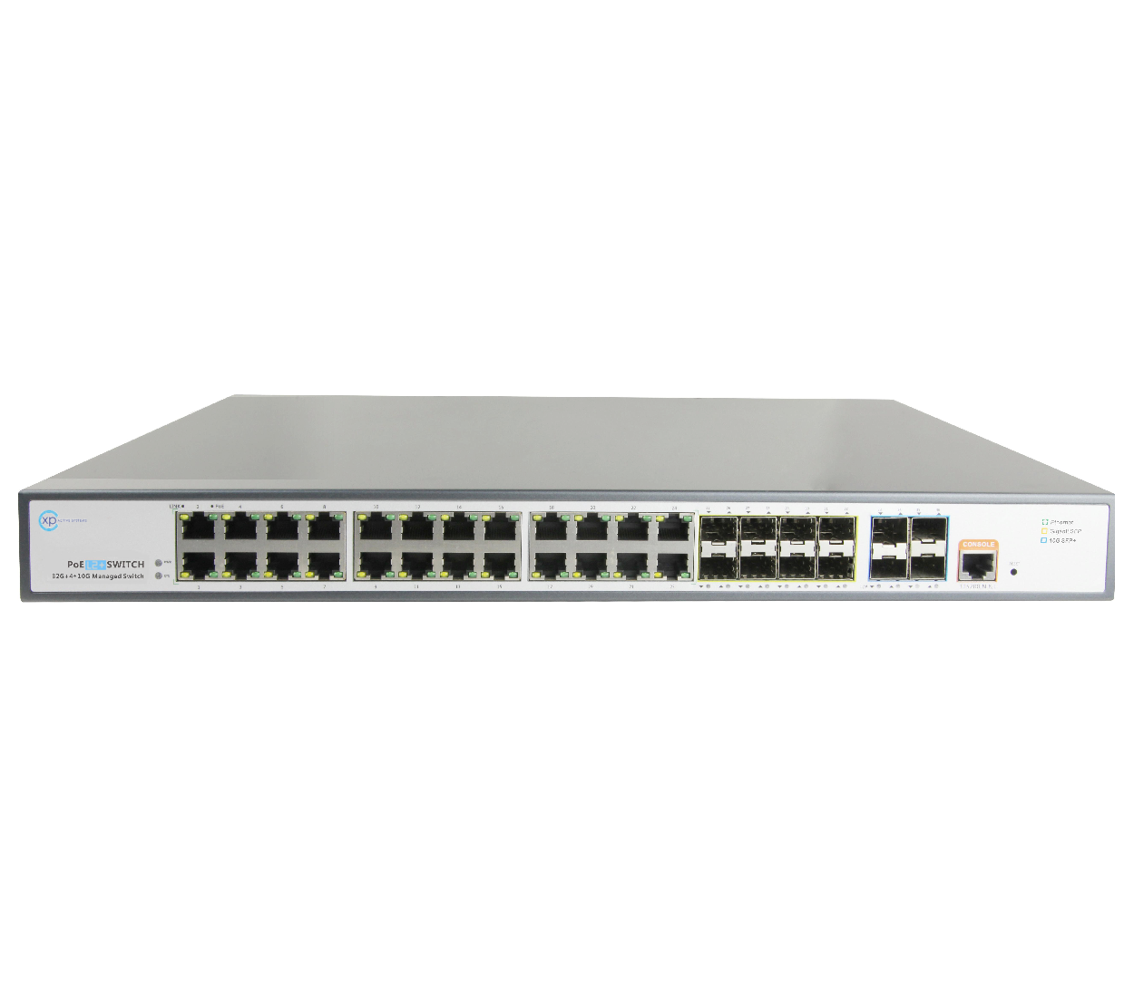 24 port 10/100/1000 PoE + 8 port 100/1000 SF...