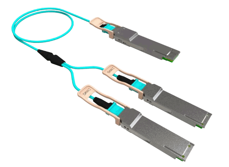 1-30m 400 Gbps to 2 x 200 Gbps Breakout AOC ...