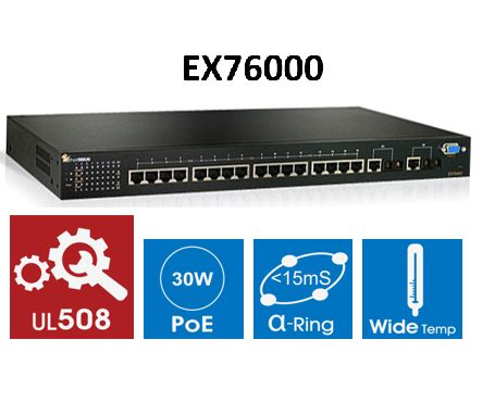 EX76000 SERİSİ Hardened Yönetilebilir 16-por...