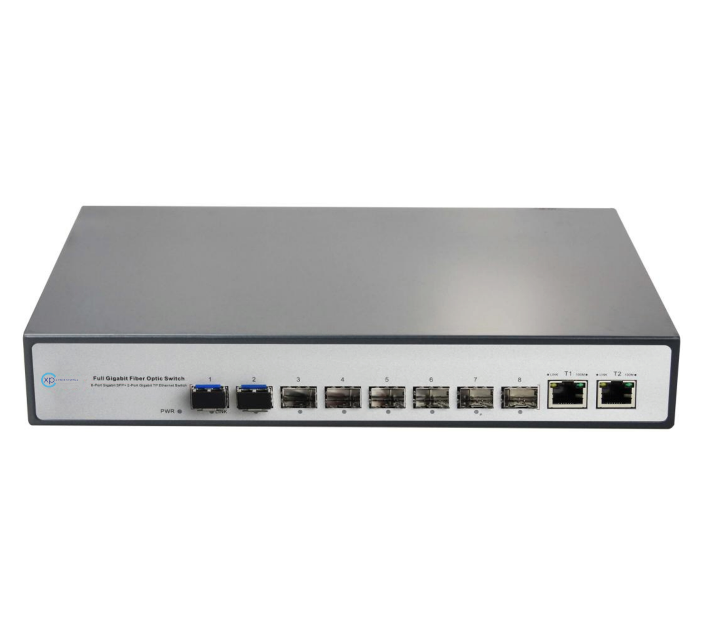 8 port 100/1000 SFP + 2 port 10/100/1000T Yö...